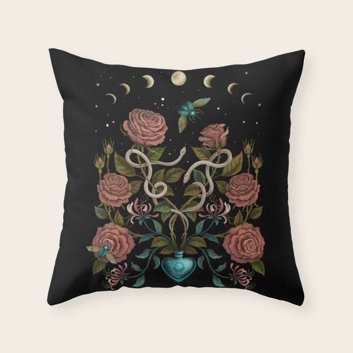 Rose and Honeysuckle Throw Pillow Gallery Image 1