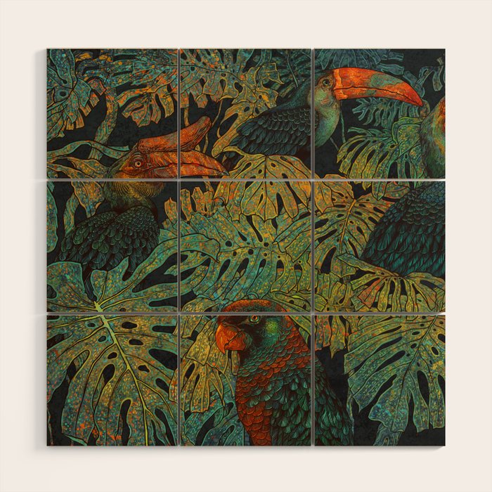 Banana Birds Wood Wall Art Gallery Image 1