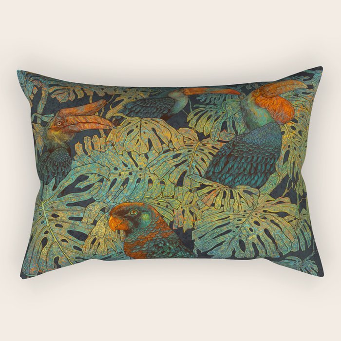 Banana Birds Rectangular Pillow Gallery Image 1