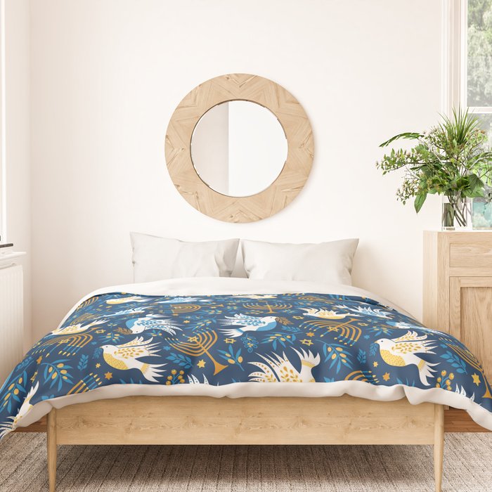 Hanukkah Blue Pattern Duvet Cover Gallery Image 3