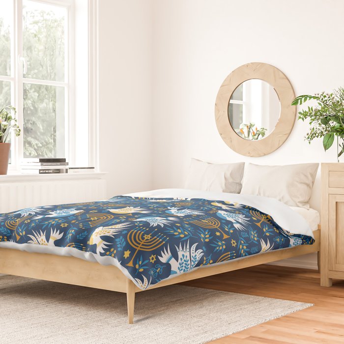 Hanukkah Blue Pattern Duvet Cover Gallery Image 2