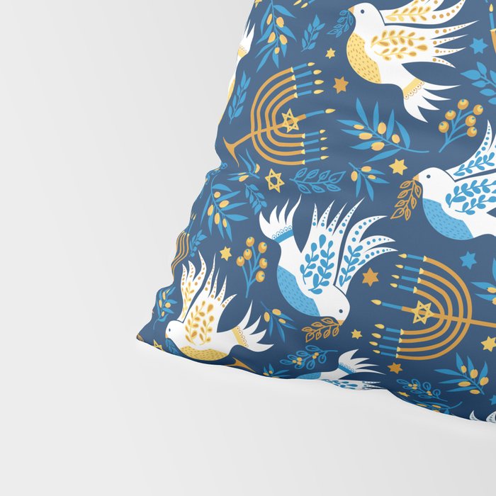 Hanukkah Blue Pattern Pillow Sham Gallery Image 4