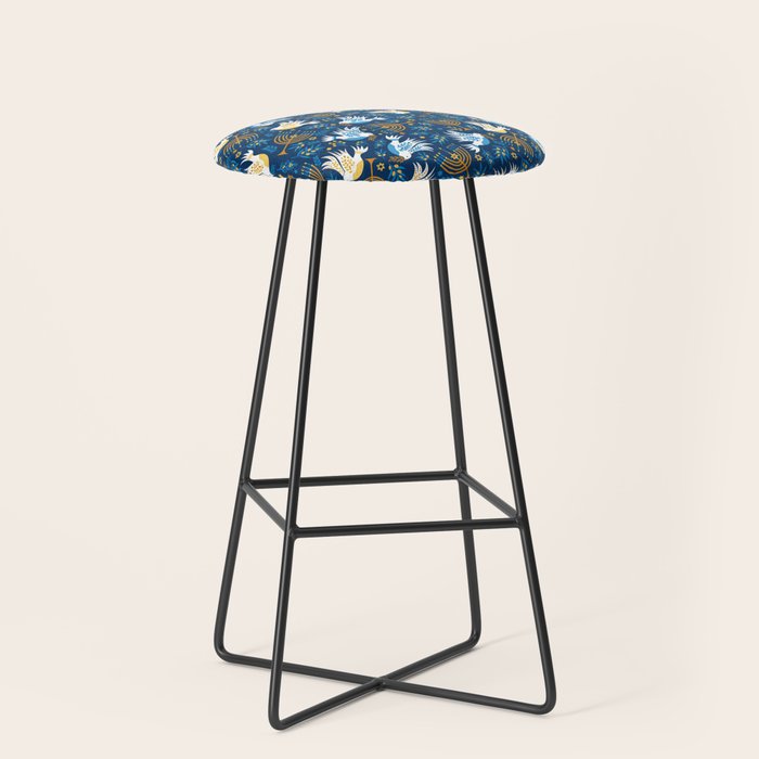 Hanukkah Blue Pattern Stool Gallery Image 1