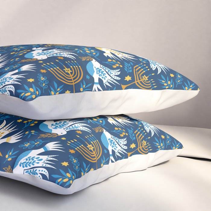 Hanukkah Blue Pattern Pillow Sham Gallery Image 3