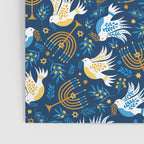 Hanukkah Blue Pattern Poster Gallery Image 3
