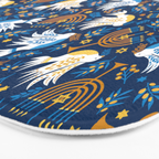 Hanukkah Blue Pattern Bath Mat Gallery Image 3