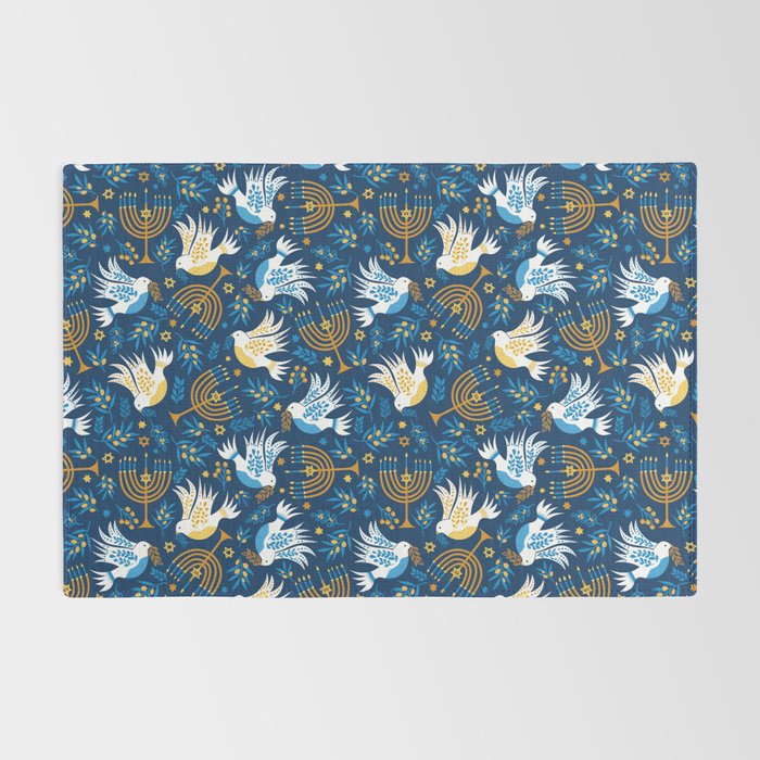 Hanukkah Blue Pattern Rug Gallery Image 2