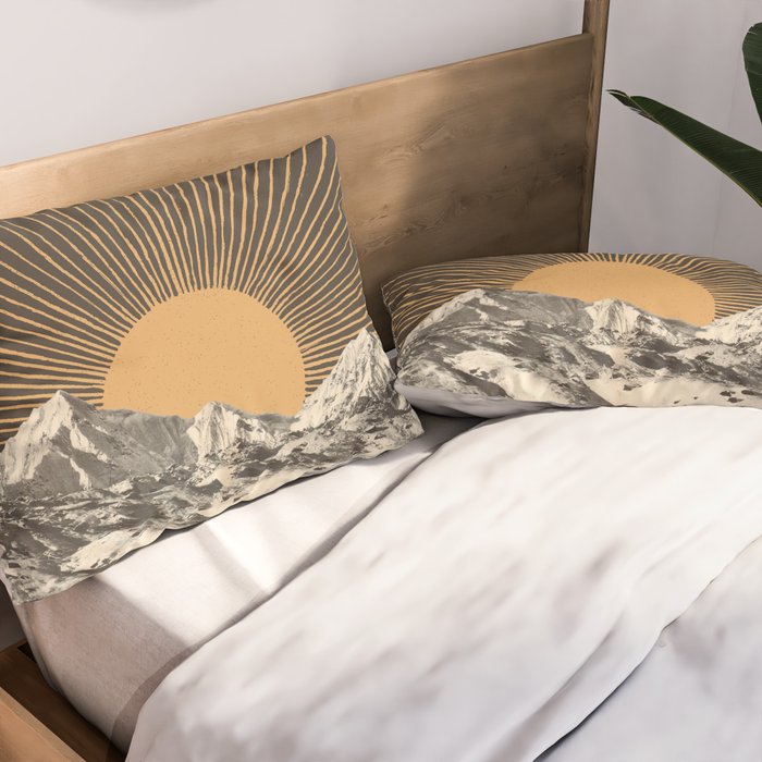 Mountainscape 6 - Night Sun Pillow Sham Gallery Image 2