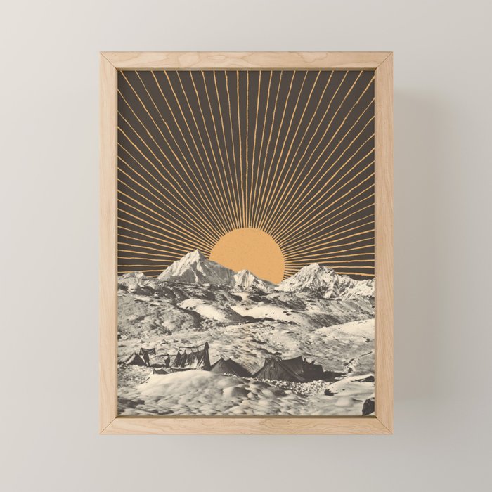 Mountainscape 6 - Night Sun Mini Art Print Gallery Image 1