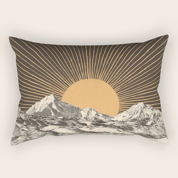 Mountainscape 6 - Night Sun Rectangular Pillow Gallery Image 1