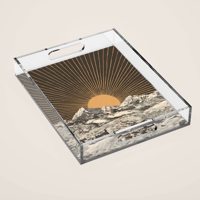 Mountainscape 6 - Night Sun Acrylic Tray Gallery Image 1