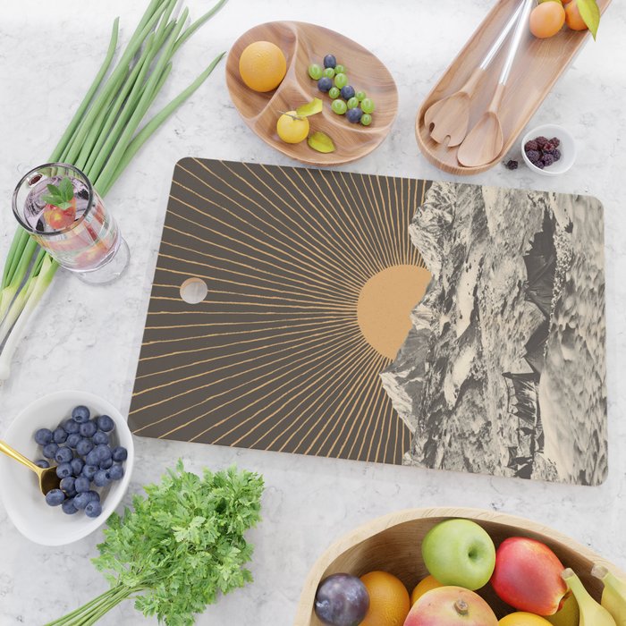 Mountainscape 6 - Night Sun Cutting Board Gallery Image 2