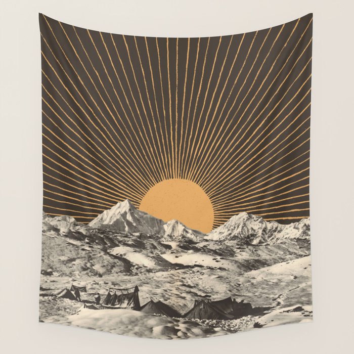 Mountainscape 6 - Night Sun Wall Tapestry Gallery Image 4