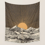 Mountainscape 6 - Night Sun Wall Tapestry Gallery Image 4