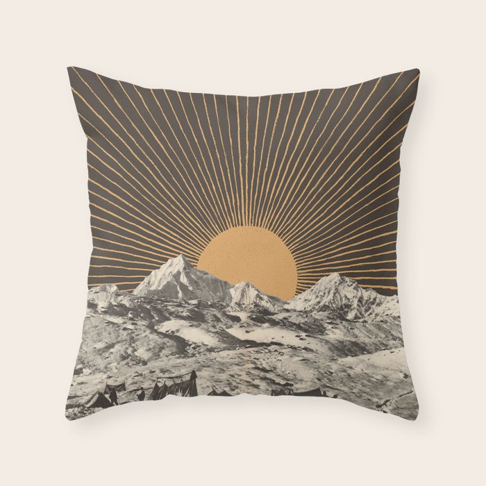 Mountainscape 6 - Night Sun Throw Pillow Gallery Image 6