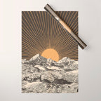 Mountainscape 6 - Night Sun Wrapping Paper Gallery Image 1