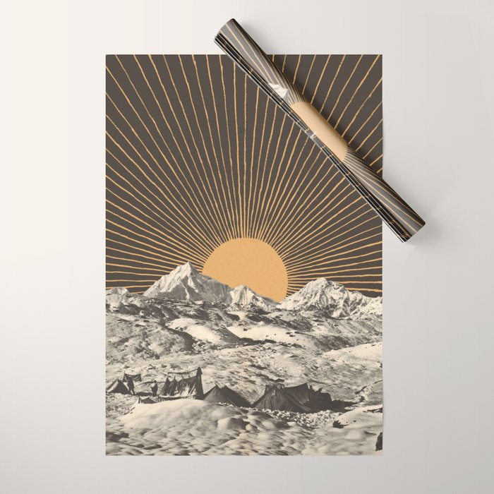 Mountainscape 6 - Night Sun Wrapping Paper Gallery Image 1