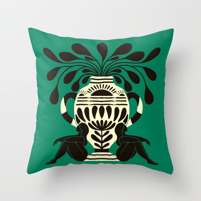 Greco Ladies and Vase Throw Pillow Gallery Image 1