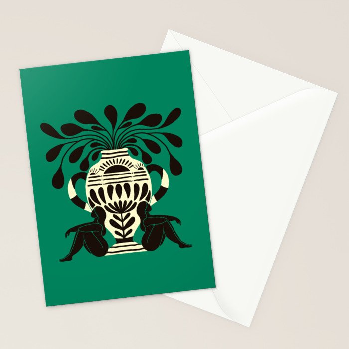 Greco Ladies and Vase Stationery Card Gallery Image 2