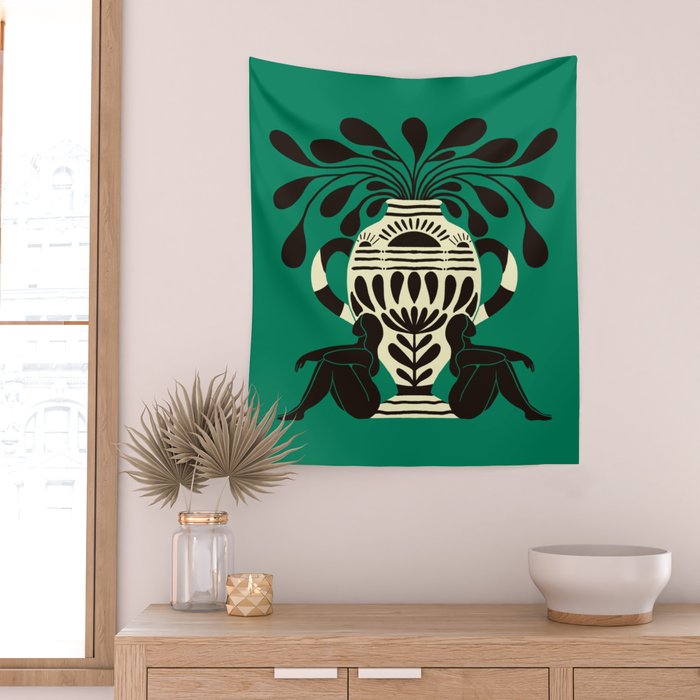 Greco Ladies and Vase Wall Tapestry Gallery Image 2