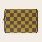 Chocolate x Yellow Chartreuse Mixed Checker Laptop Sleeve Gallery Image 1