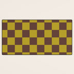 Chocolate x Yellow Chartreuse Mixed Checker Desk Mat Gallery Image 3