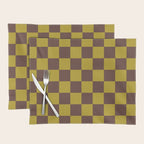 Chocolate x Yellow Chartreuse Mixed Checker Placemat Gallery Image 1