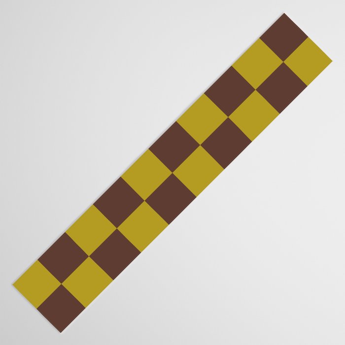 Chocolate x Yellow Chartreuse Mixed Checker Table Runner Gallery Image 3