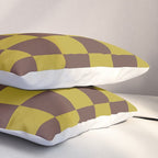 Chocolate x Yellow Chartreuse Mixed Checker Pillow Sham Gallery Image 3