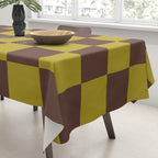 Chocolate x Yellow Chartreuse Mixed Checker Tablecloth Gallery Image 3