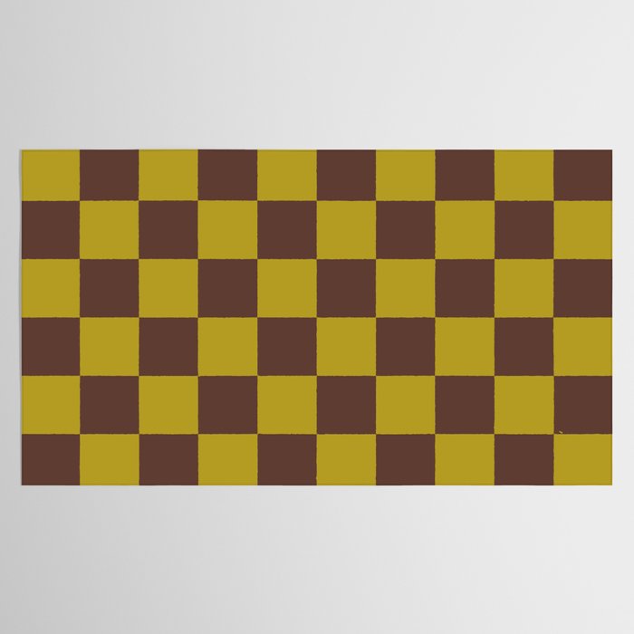 Chocolate x Yellow Chartreuse Mixed Checker Tablecloth Gallery Image 2