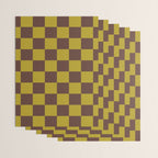 Chocolate x Yellow Chartreuse Mixed Checker Wrapping Paper Gallery Image 3