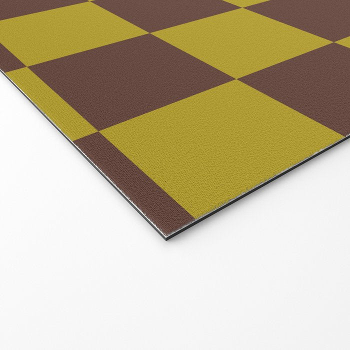 Chocolate x Yellow Chartreuse Mixed Checker Welcome Mat Gallery Image 2