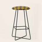 Chocolate x Yellow Chartreuse Mixed Checker Stool Gallery Image 1