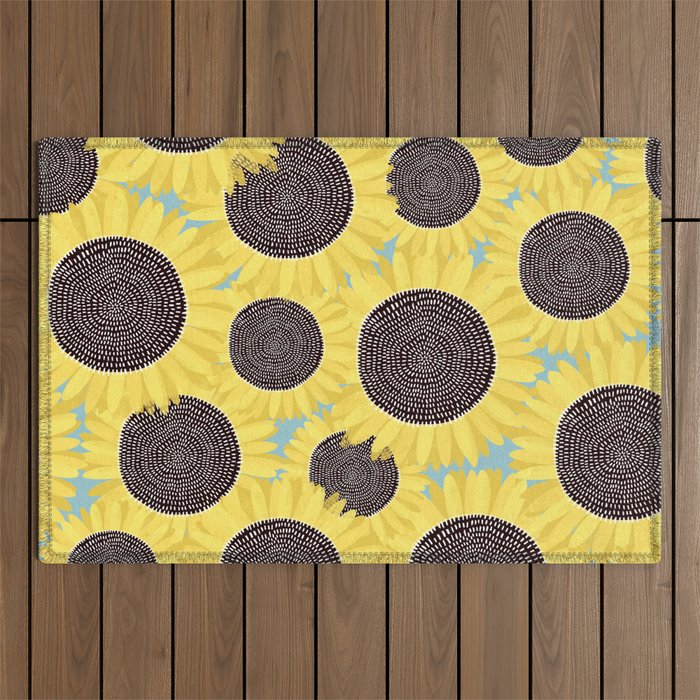 Sunflower and summer Outdoor Rug Gallery Image 1