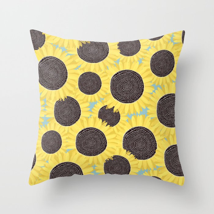 Sunflower and summer Throw Pillow Gallery Image 6