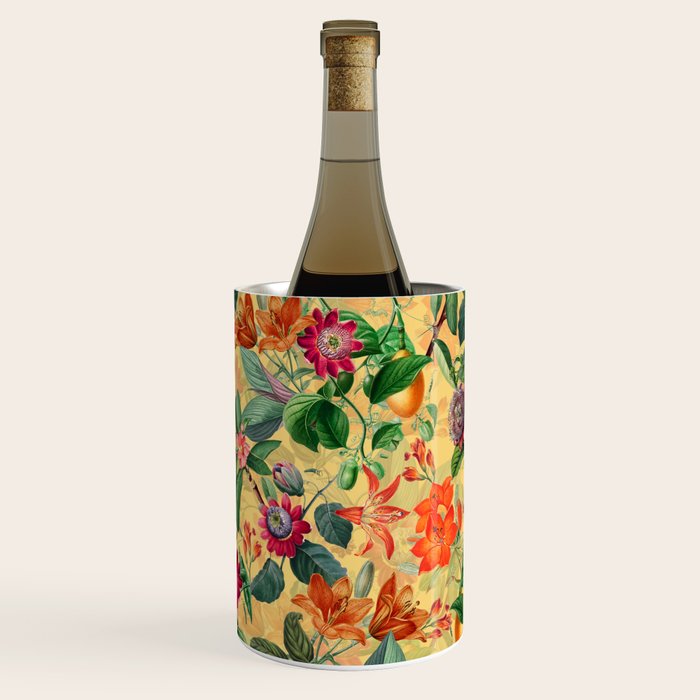 Exotic Sunny Vintage Passionflower Garden Wine Chiller Gallery Image 1