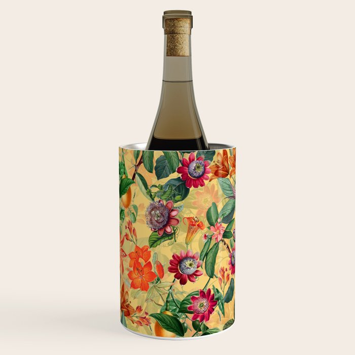 Exotic Sunny Vintage Passionflower Garden Wine Chiller Gallery Image 3