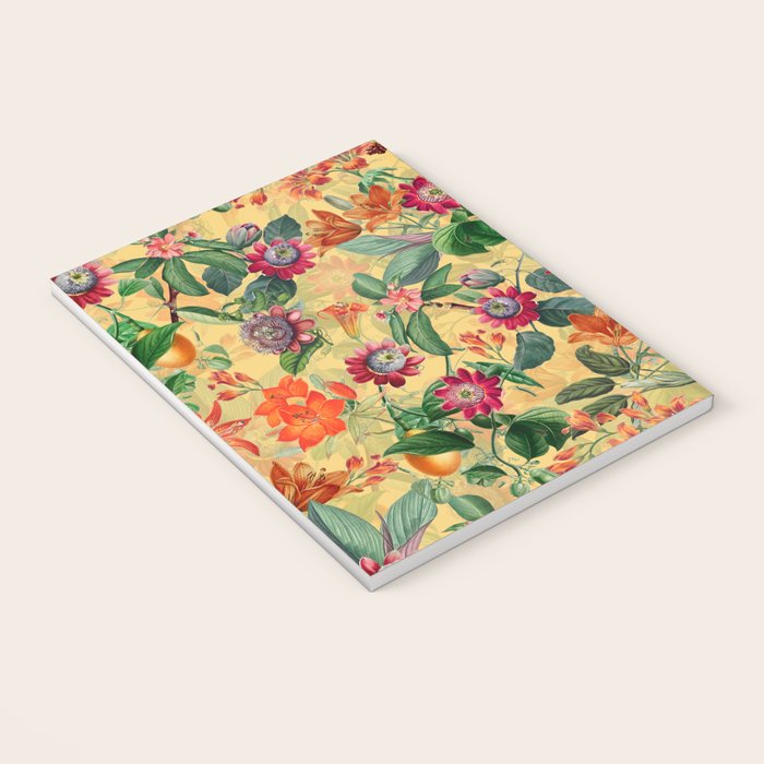 Exotic Sunny Vintage Passionflower Garden Notebook Gallery Image 3