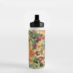Exotic Sunny Vintage Passionflower Garden Water Bottle Gallery Image 2