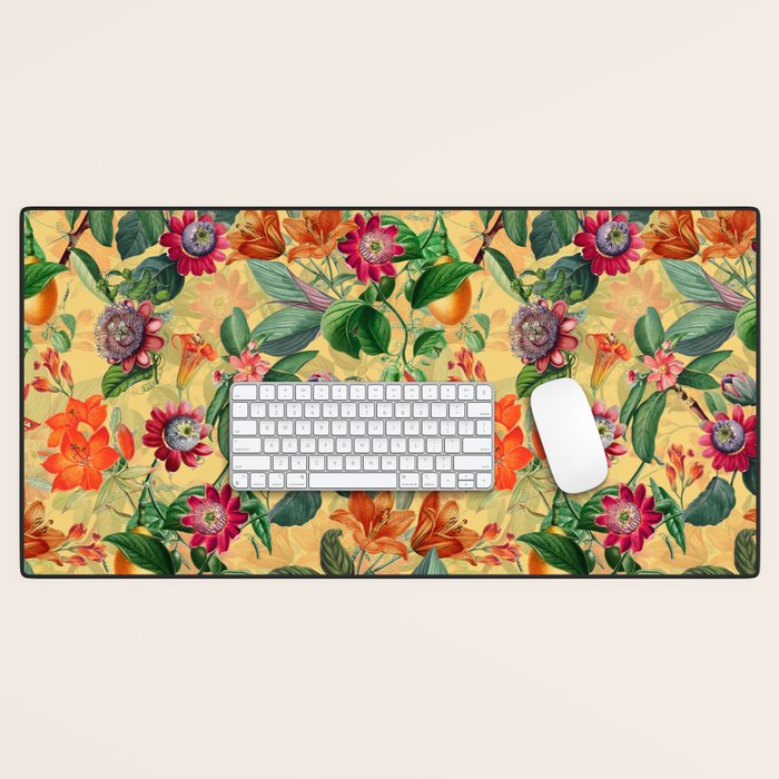 Exotic Sunny Vintage Passionflower Garden Desk Mat Gallery Image 1