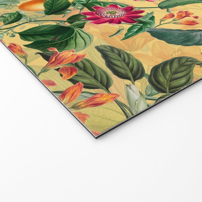 Exotic Sunny Vintage Passionflower Garden Welcome Mat Gallery Image 2