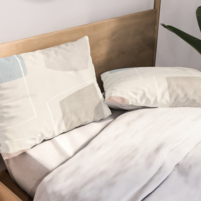 Neutral Minimalist Abstract Artwork Pillow Sham Gallery Image 2