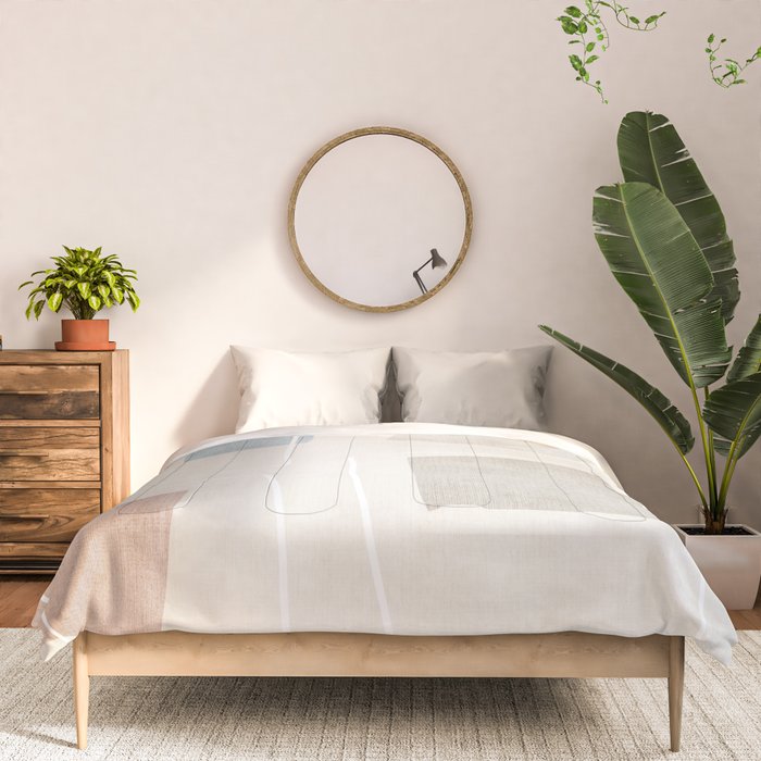 Neutral Minimalist Abstract Artwork Comforter Gallery Image 3