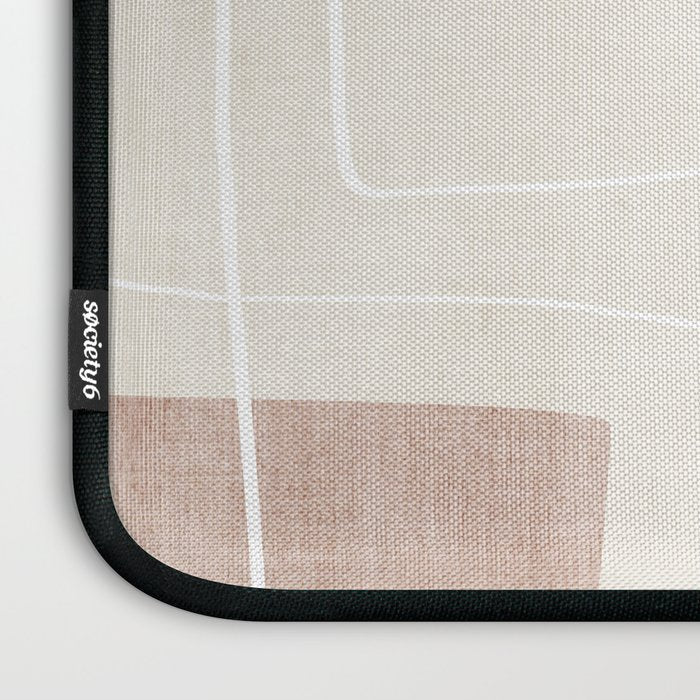 Neutral Minimalist Abstract Artwork Laptop Sleeve Gallery Image 3