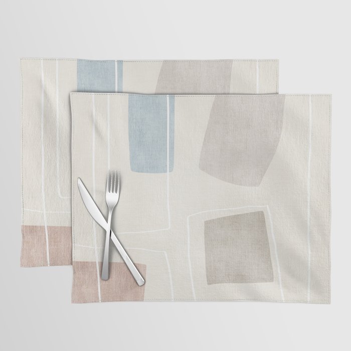 Neutral Minimalist Abstract Artwork Placemat Gallery Image 1