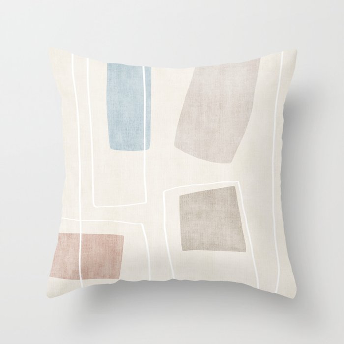 Neutral Minimalist Abstract Artwork Throw Pillow Gallery Image 6