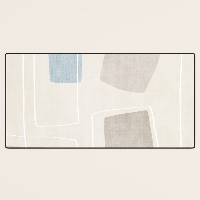 Neutral Minimalist Abstract Artwork Desk Mat Gallery Image 3