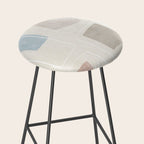 Neutral Minimalist Abstract Artwork Stool Gallery Image 2