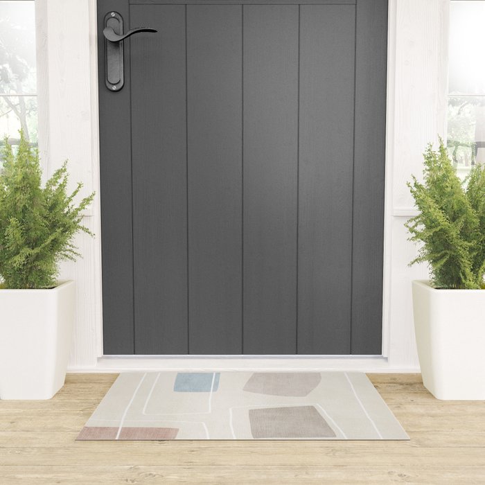 Neutral Minimalist Abstract Artwork Welcome Mat Gallery Image 3